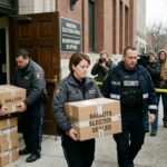 Half a Million Ballots SEIZED—Then Court Intervenes… Law enforcement officers transporting sealed ballot boxes outside an election office