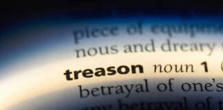 Treason highlighted in a dictionary definition