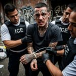 Taxpayer-Funded ‘Peace’ Hire ARRESTED… Law enforcement officers arresting a man with tattoos in an urban environment