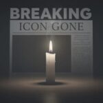 Congressman’s SHOCKING Death — Unseen Legacy! A lit candle in front of a newspaper with the headline 'BREAKING ICON GONE'