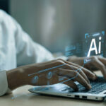 BLOCKBUSTER NEWS — Government KILLS New SUPER AIs Hands typing on laptop with AI holograms.