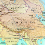 Map of China and surrounding countries.