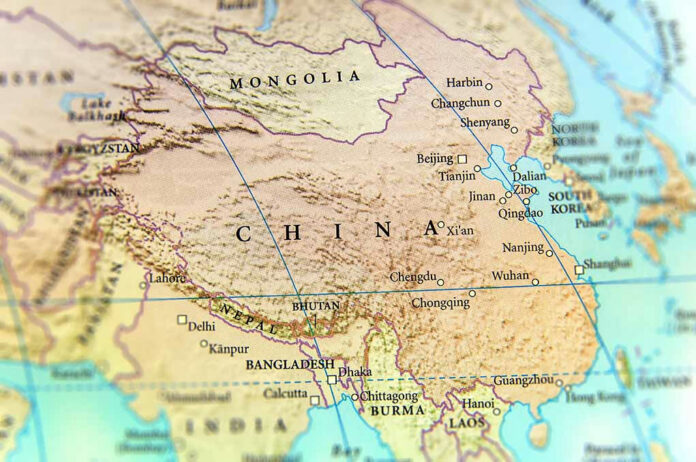 542732281 Map of China and surrounding countries.