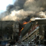 NEW REPORT — Hundreds RAINED DOWN On Kyiv burning building with heavy smoke and collapsed sections