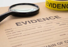 Surveillance, DNA, and a Missing Piece Evidence folder with magnifying glass and evidence tape.