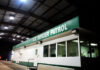 U.S. Border Patrol building at night.